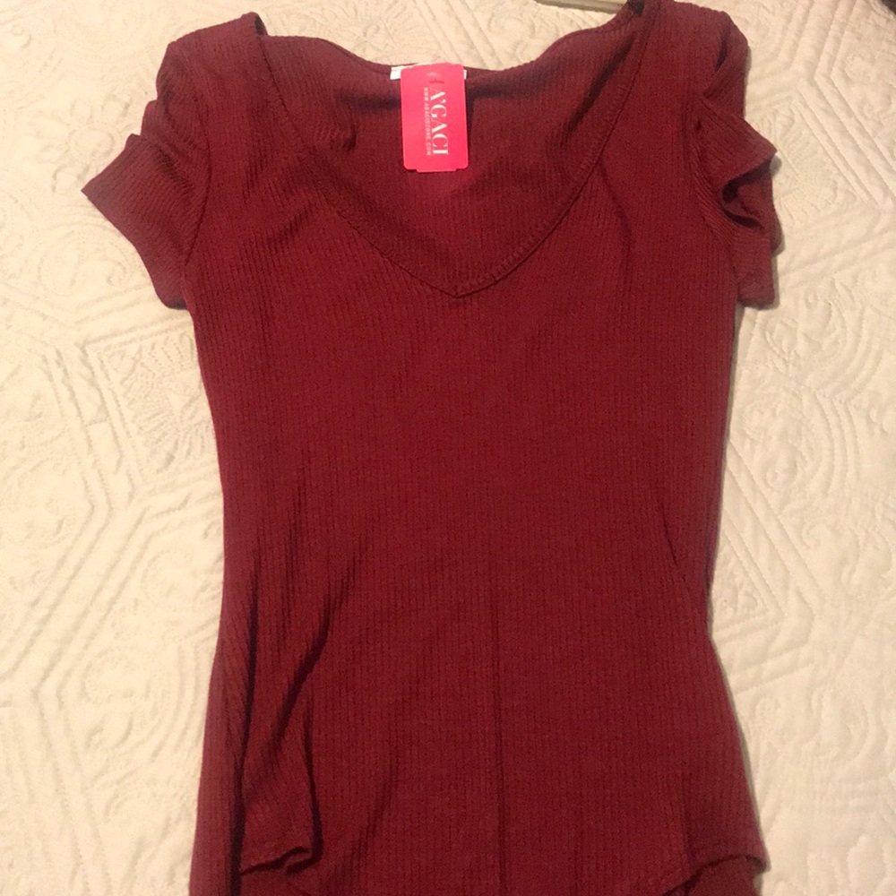 Maroon body suit